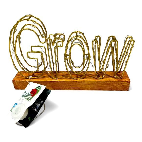 Garden Party Other - GROW Gold Wire Light Up Sign Decor